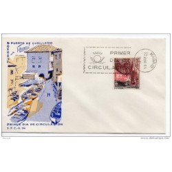 Sobre  de primer dia  de puerto de cudillero 1965