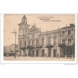 Tarjeta postal circulada de guadalajara matasello de madrid rodillo