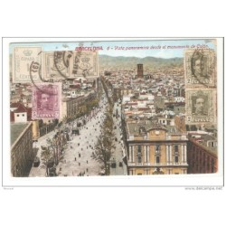 Tarjeta postal circulada de barcelona de 1925