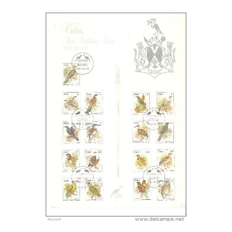 Tarjeta en serie de pajaros de ciskei n 521 Tarjeta en serie de pajaros de ciskei n 521