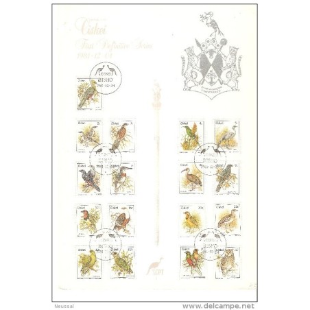 Tarjeta en serie de pajaros de ciskei  n 521