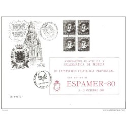 Tarjeta exposicion filatelica de murcia