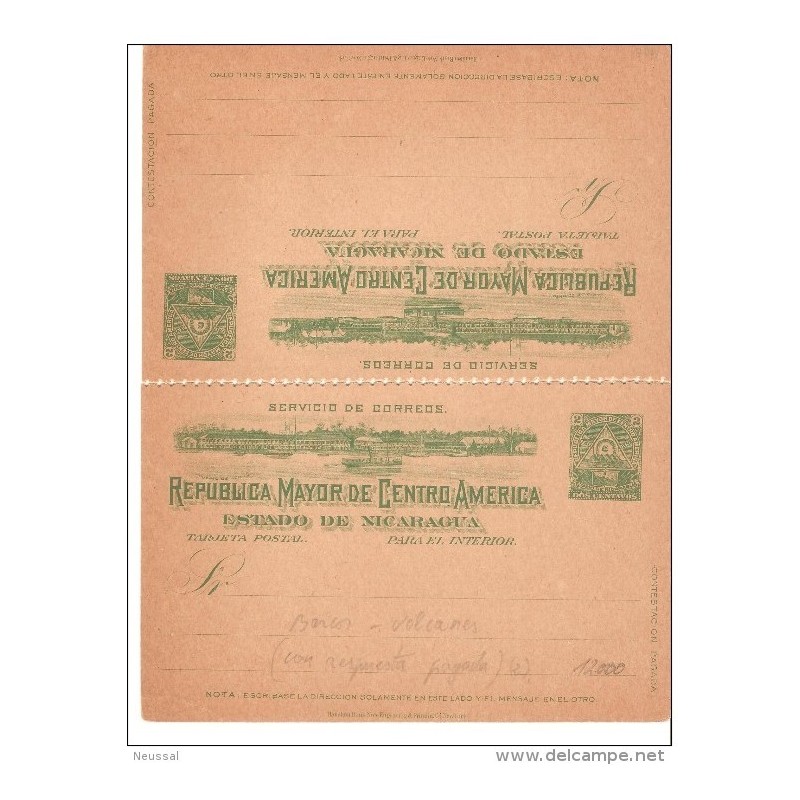 2 tarjetas de nicaragua Upu 1898 2 tarjetas de nicaragua Upu 1898
