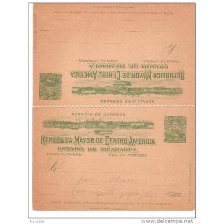 2 tarjetas de nicaragua Upu 1898