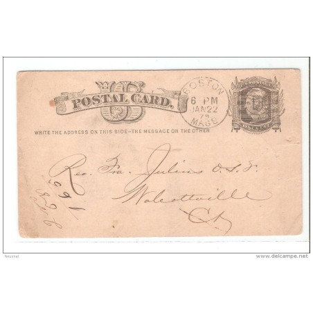Tarjeta postal de USA 1879 con publicidad por detras