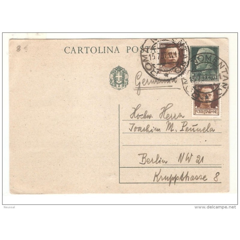 Tarjeta postal de italia de 1937 Tarjeta postal de italia de 1937