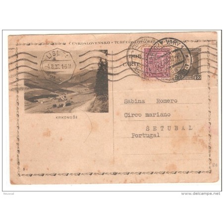 Tarjeta postal de checoslovaquia de 1937