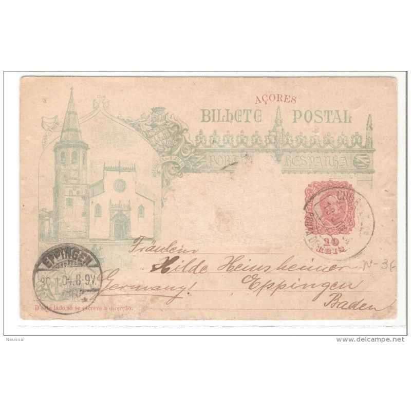 Tarjeta de acores 1904 Tarjeta de acores 1904