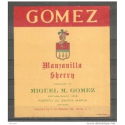 Etiqueta de Bebida alcoholica Gomez