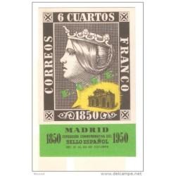 Tarjeta postal de 1950 exposicion commemorativa del sello español