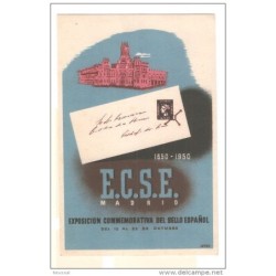 Tarjeta postal de 1950 exposicion commemorativa del sello español1