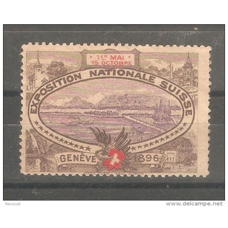 Viñeta exposicion nacional suiza de 1896