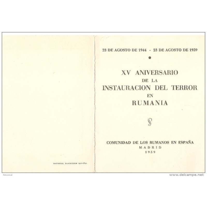Tarjeta 3 sobres instauracion del terror en rumania comunidad de rumanos en españa 1959 Tarjeta 3 sobres instauracion del terror en rumania comunidad de rumanos en españa 1959