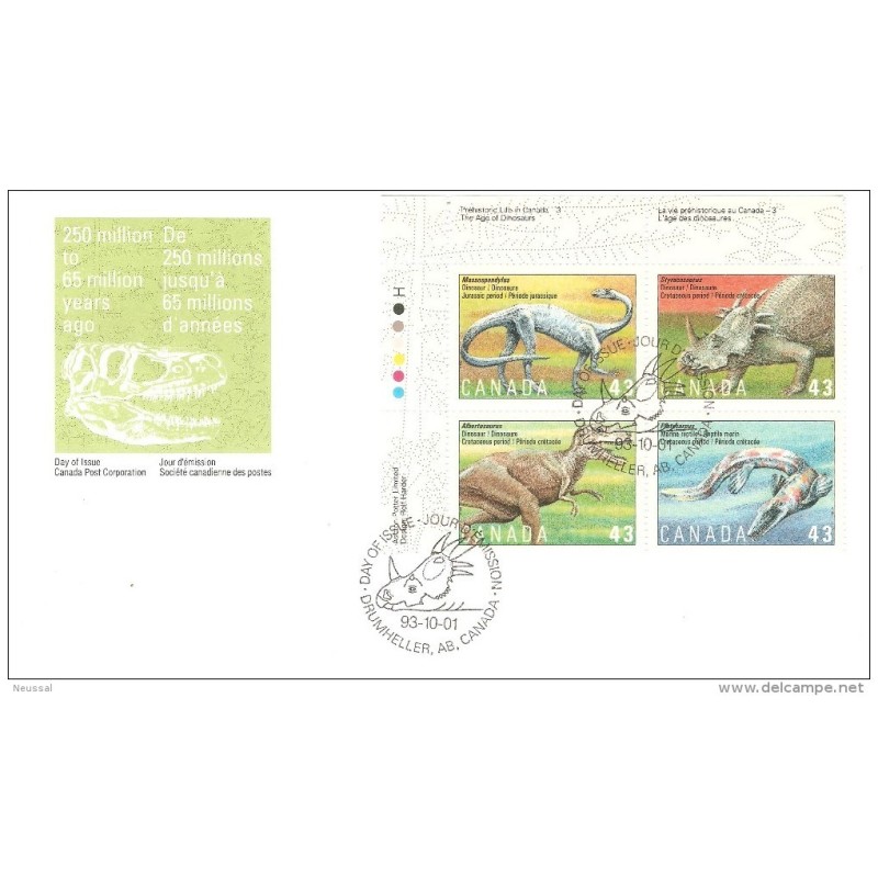 Carta de canada dinosaurios de 1993 Carta de canada dinosaurios de 1993
