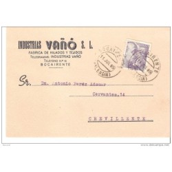 Tarjeta postal  con publicidad  industrias vaño y direccion crevillente