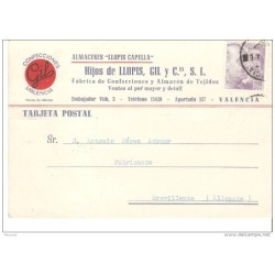 Tarjeta postal  con publicidad confecciones gil