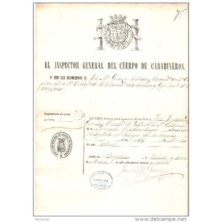 Papel  cuerpo de carabineros