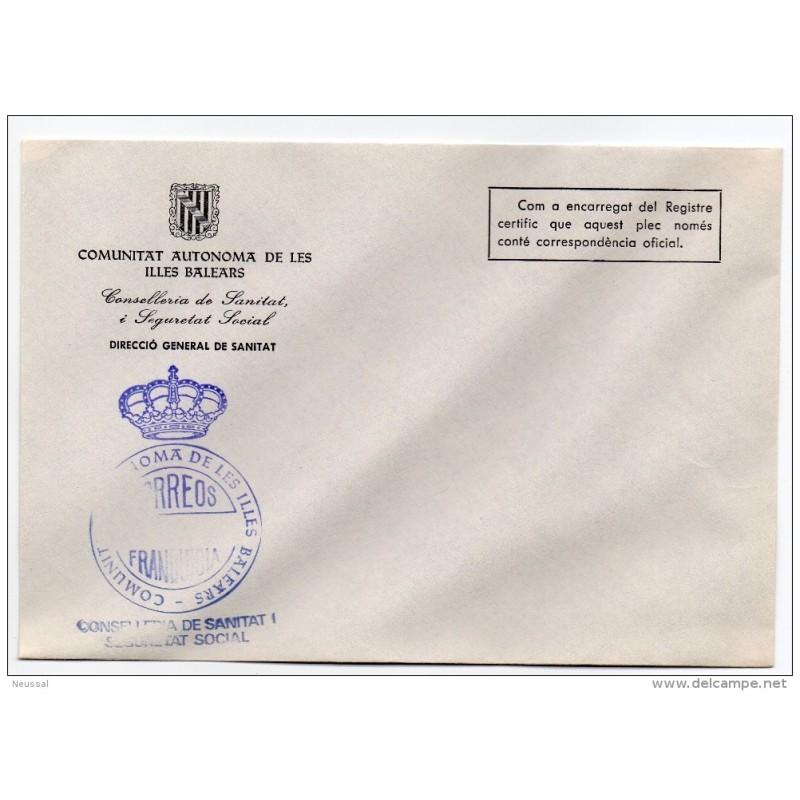 Carta con matasello comunidad autonoma Baleares Carta con matasello comunidad autonoma Baleares