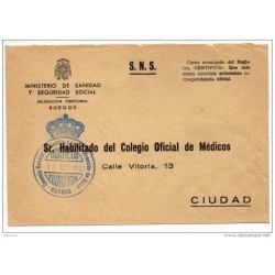 Carta con matasello consejo general de castilla y leon  burgos