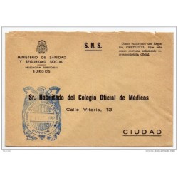 Carta con matasello delegacion territorial sanidad y seguridad social Burgos