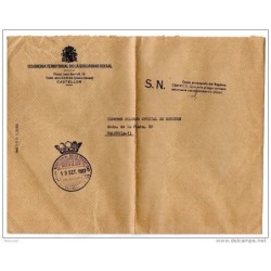 Carta con matasello tesoreria territorial de sanidad y seguridad social Castellon
