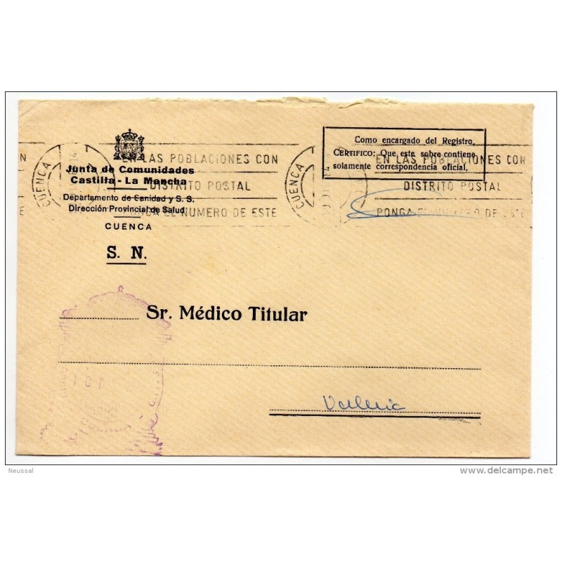 Carta con matasello cuenca Carta con matasello cuenca