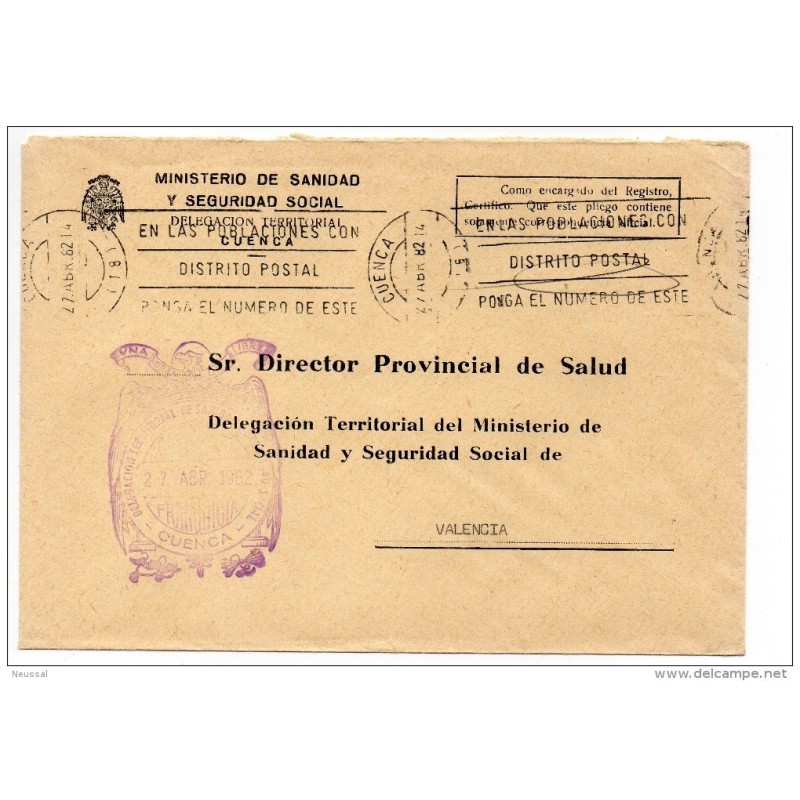 Carta con matasello delegacion territorial cuenca Carta con matasello delegacion territorial cuenca