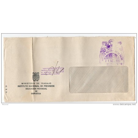 Carta con matasello instituto nacional de la salud guipuzcoa