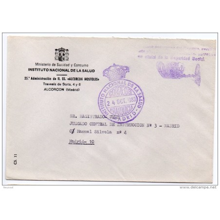 Carta con matasello instuto nacional de la salud madrid