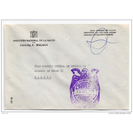 Carta con matasello instituto nacional de la salud malaga