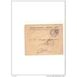 Carta con cuño gijon  oviedo 1908