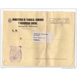 Carta con matasello delegacion territorial de sanidad y seguridad social salamanca