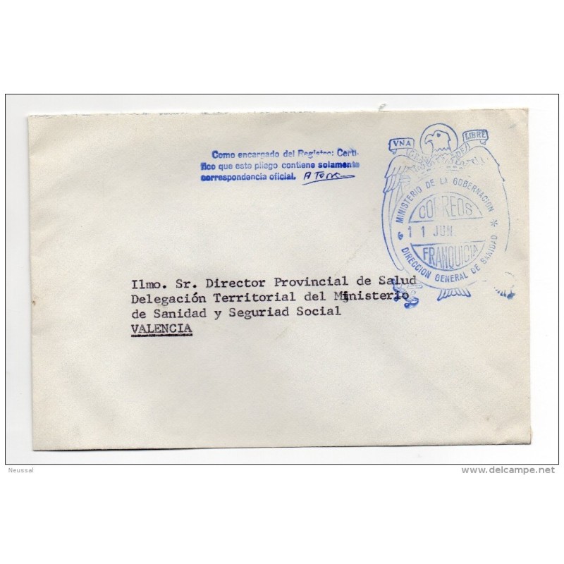 Carta con matasello ministerio de gobernacion Carta con matasello ministerio de gobernacion