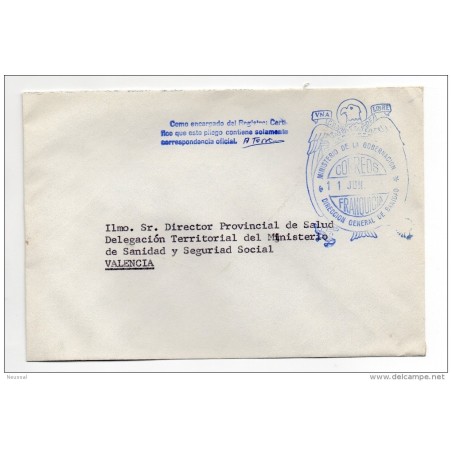 Carta con matasello  ministerio de gobernacion