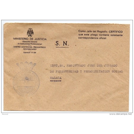 Carta con matasello  instituciones penitenciarias