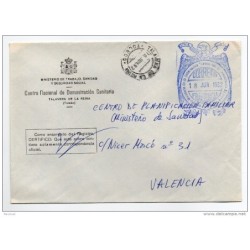 Carta con matasello  ministerio de gobernacion  toledo