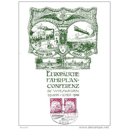 Tarjeta de alemania  matasello de trenes1985
