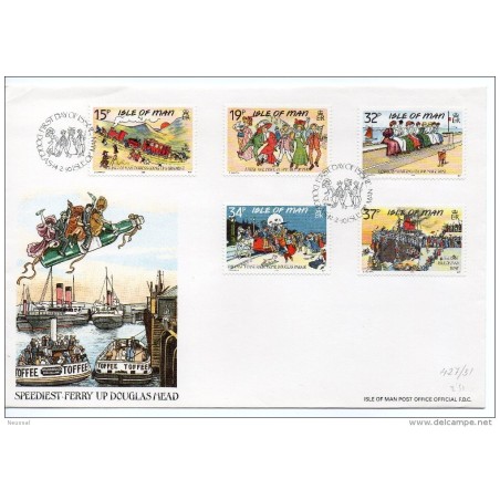 Serie n 42731  en carta de trenes  isla de man 1990