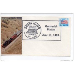Carta de EEUU con matasellos de trenes 1988