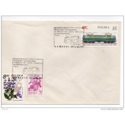 Carta de polonia con matasellos tren