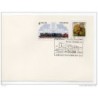 Tarjeta de polonia con matasellos tren