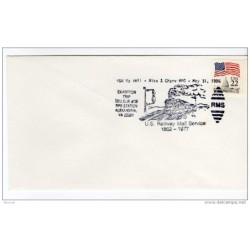 Carta de EEUU con matasellos tren 1977