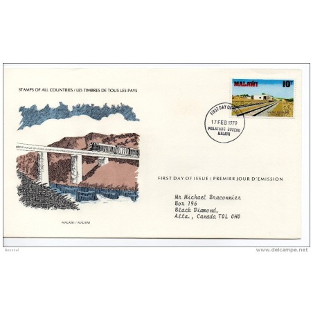 Carta de malawi de trenes
