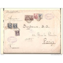 Frontal espectacular certificado con varios valores altos destaca 830 fecha salidas 13 abril 1939 barcelona a Paris
