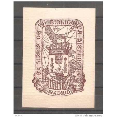 Papel libris  de la biblioteca hispanica madrid