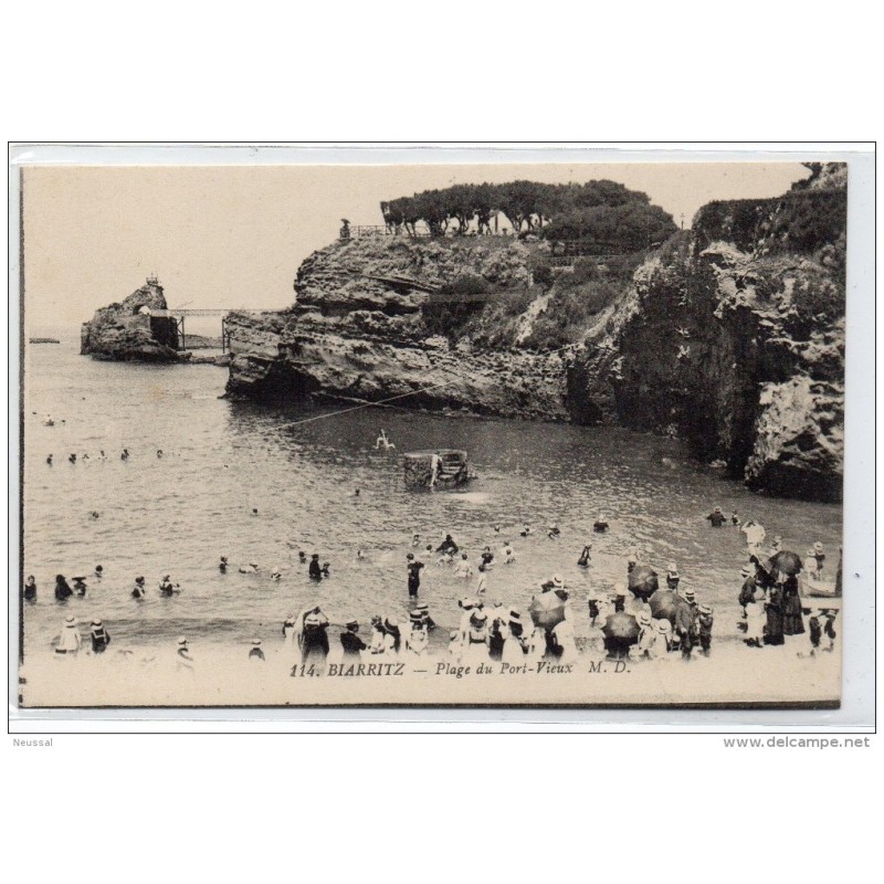 Tarjeta postal biarritz plage du portvieux Tarjeta postal biarritz plage du portvieux
