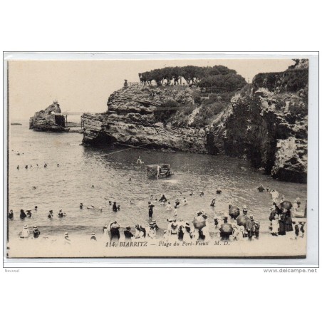 Tarjeta postal biarritz plage du portvieux