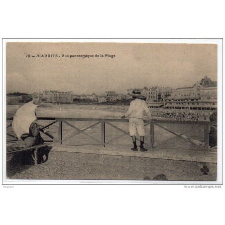 Tarjeta postal biarritz  veu panoramica de la plage