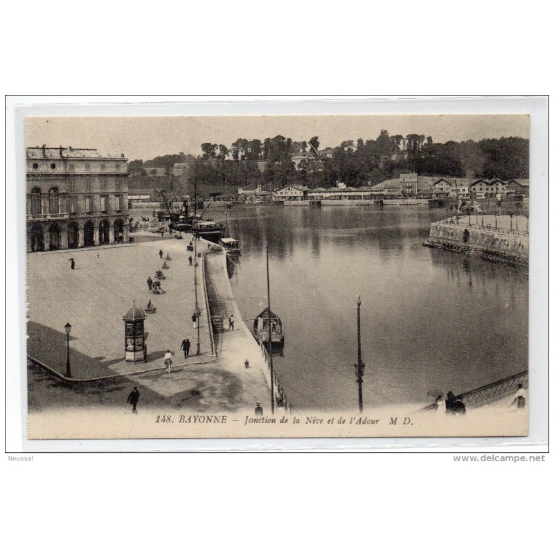 Tarjeta postal bayona jonction de la nive et de ladour Tarjeta postal bayona jonction de la nive et de ladour