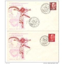 Carta  con la serie n 12901  matasello congreso internacional de filatelia